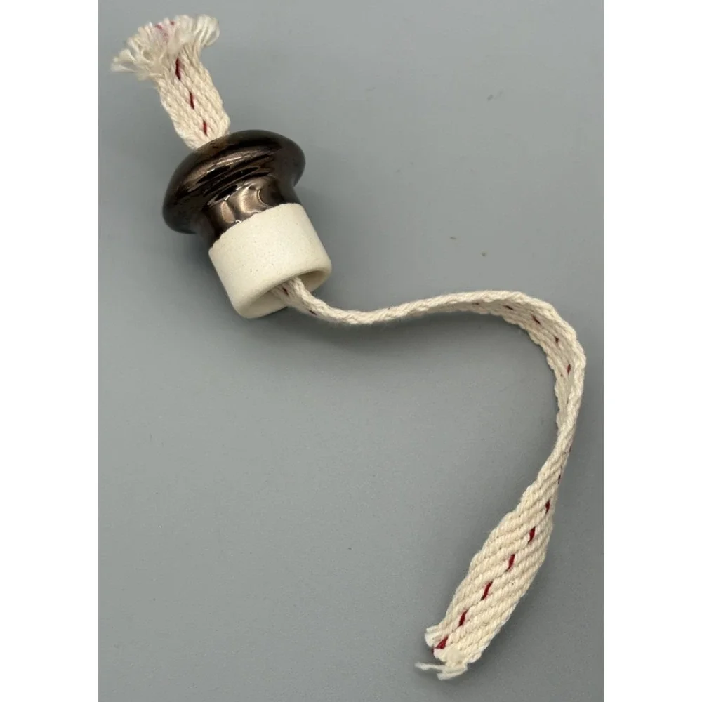Hand Blown Glass Oil Lamp Candle Copper Tone Round Brown‎ 3.5